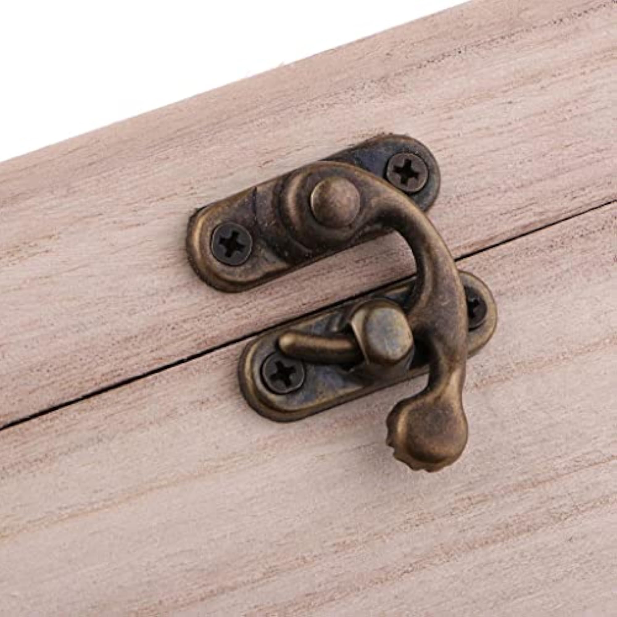 5Pcs Plain Rectangle Wooden Jewelry Storage Box with Locking Clasp